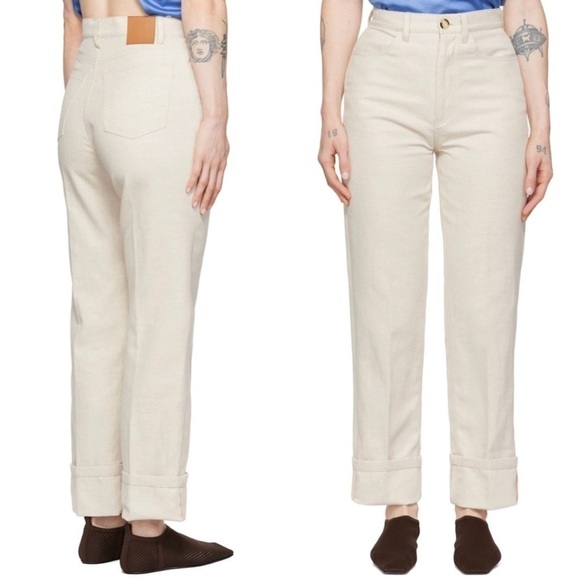 NANUSHKA High Rise Straight Leg Off-White Loua Trousers Large - Picture 1 of 5